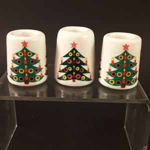 Vintage miniature taper candle holders set of 3